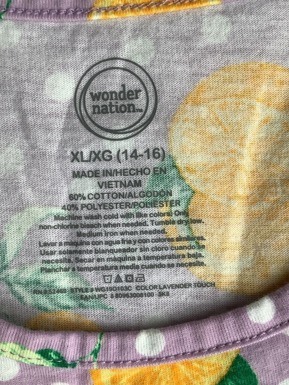 wonder nation Purple Sleeveless Dress with Yellow Orange Fruit Print - Picture 3 of 4